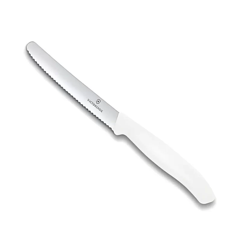 סכין ירקות משוננת לבנה Victorinox 22 ס"מ